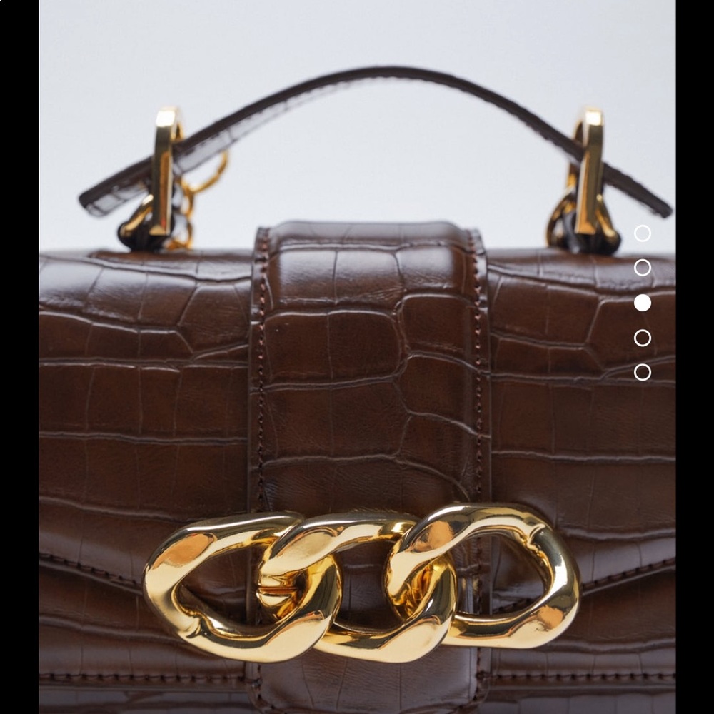 Zara ❤️Bloggers Favorite Brow Gold Chain Shoulder Bag - Picture 11 of 13